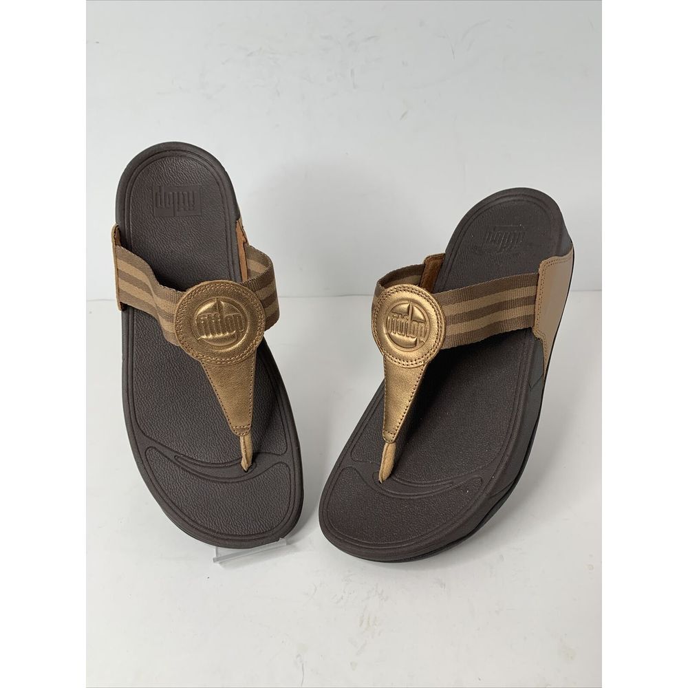 FITFLOP WALKSTAR NEW BRONZE thong style sandal‎ womens sz 10
